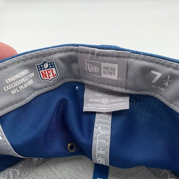 Indianapolis Colts NFL Blue White New Era 59Fifty Fitted Hat Mens 7 1/4 - Picture 5 of 5
